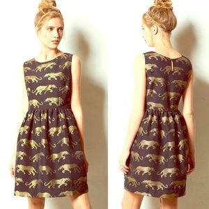 Eyedoll Gold Jaguar Dress Anthropologie